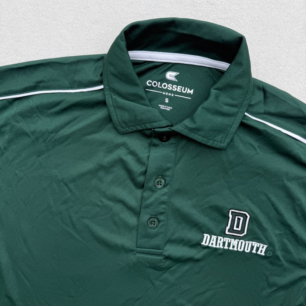 Dartmouth Mens M Medium Green Polo Shirt Short Sleeve Logo NCAA Colosseum